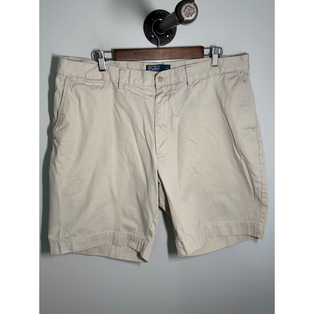 Polo Ralph Lauren Mens Classic Polo Chino Shorts Khaki Tan Cotton Size 40